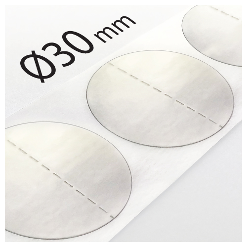 Print&StickTransparente Verschlussetiketten Ø50mm Ohne Perforation 