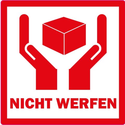 Etykieta logistyczna (DE) „NICHT WERFEN“